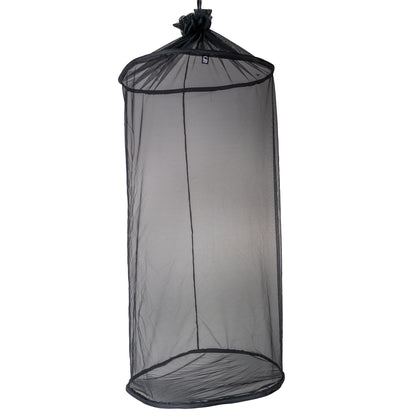 Black mesh insect net on a white background